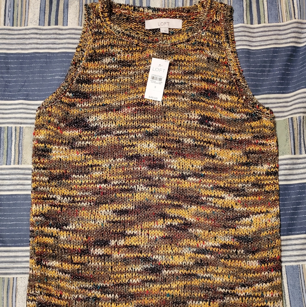 LOFT sweater tank, new with tags, size S